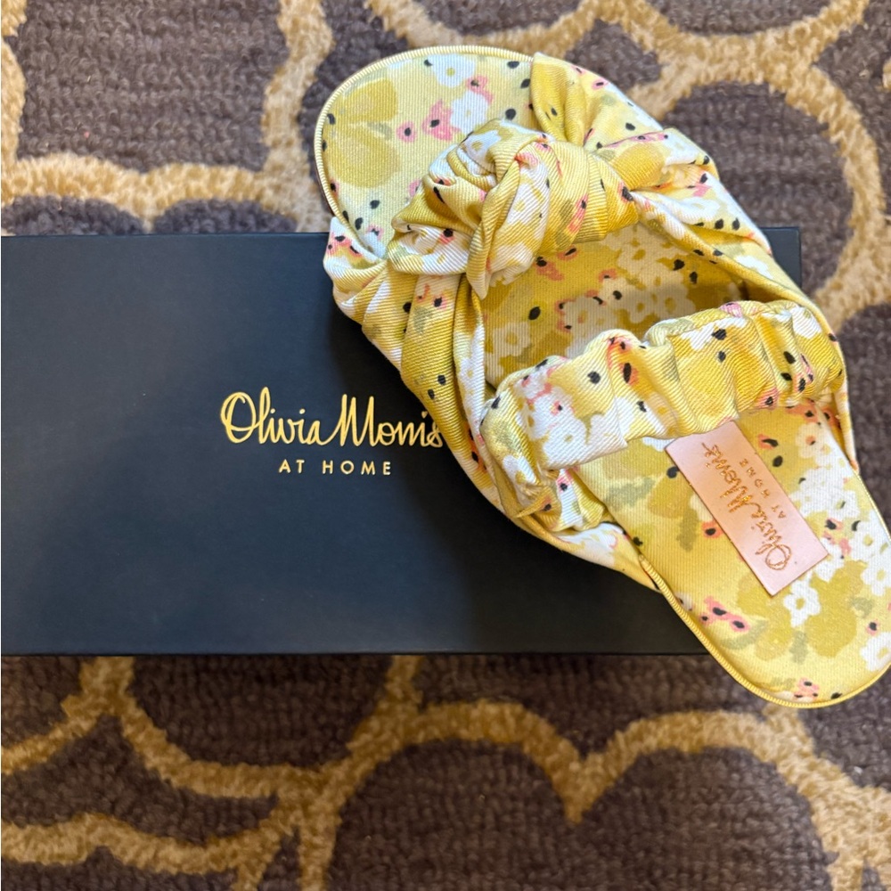 Olivia Morris Yellow Floral Slippers